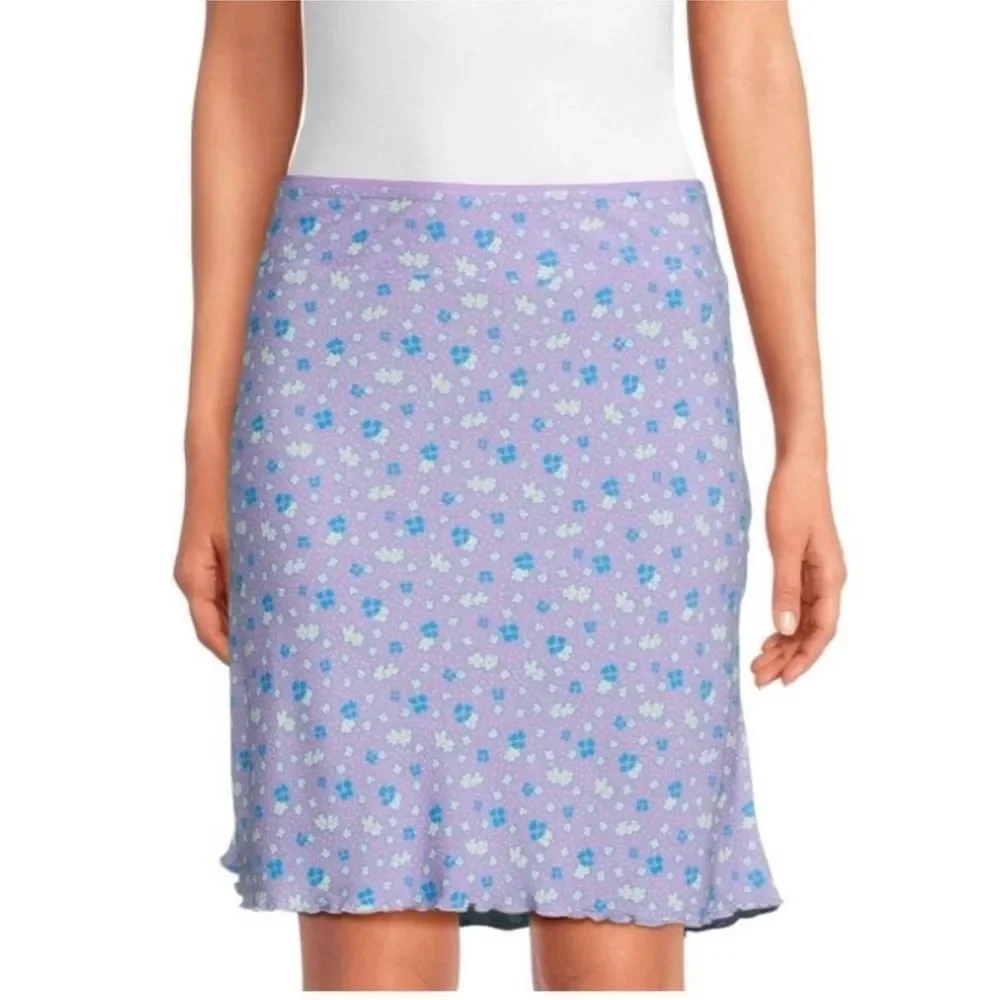 Free people NWT IRL Floral Mini Slip Skirt in Ice Combo size 12